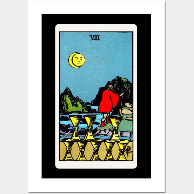 Card #43 - Eight Of Cups - Rider Waite Smith Tarot Wall Art by RetroFitted